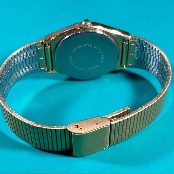 Vintage United Steel Workers Of American Watch Men Gold Tone Gold Dial Date - Picture 2 of 5